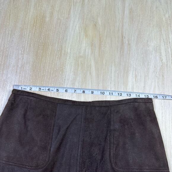 Pow Wow 100% Leather Classic Chic Elegant Workwear Professional Pencil Skirt 10 - Picture 9 of 13